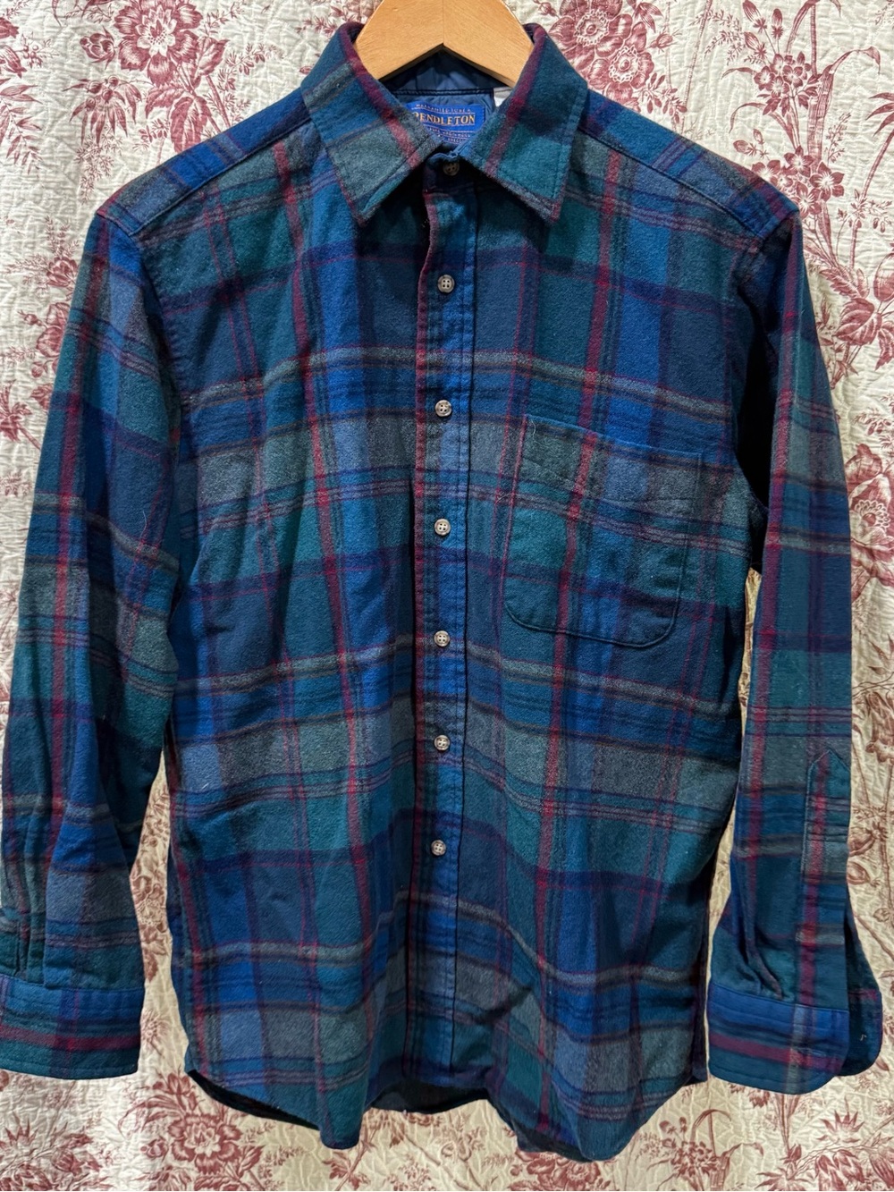 Pendleton Virgin Wool Plaid Button Up Flannel Shirt M